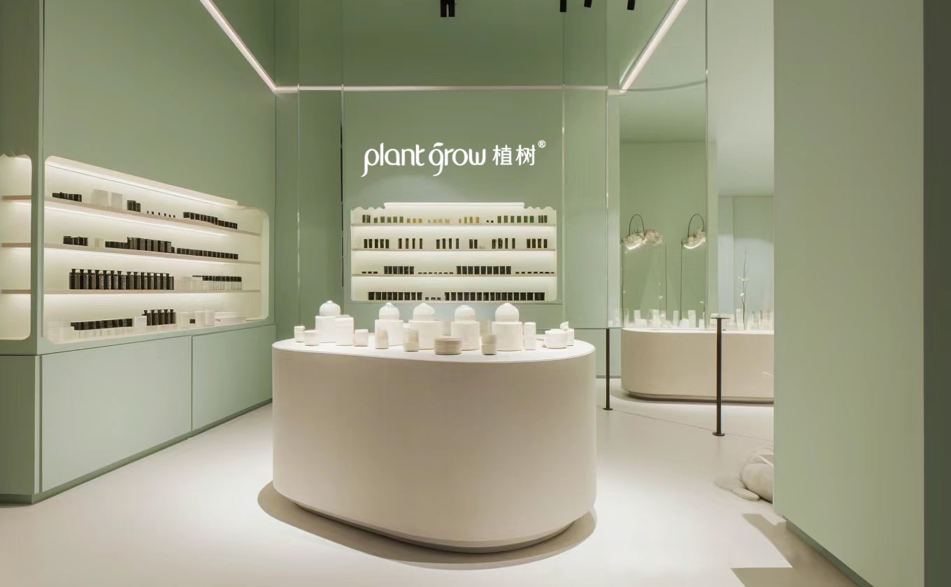 在店内展示品牌形象